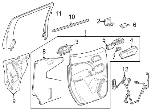 2023 Chevy Colorado MOLDING ASM-RR S/D WDO GARN Diagram for 86816627