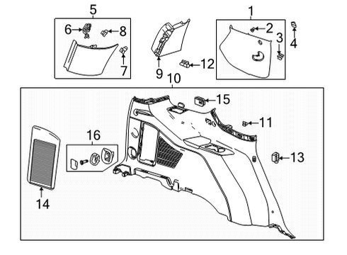 2022 Chevy Suburban Panel Assembly, Qtr Lwr Rr Tr *Black Diagram for 84956994