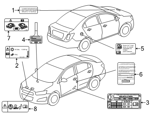 2019 Chevy Trax Label, A/C Refrig & Fan Blade Wrng Diagram for 42712526