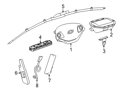 2020 Chevy Impala Airbag Assembly, Strg Whl *Black Diagram for 84686121