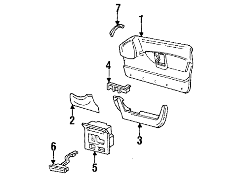 1990 Chevy Corvette Lamp Assembly, Dome & Reading Diagram for 10213748