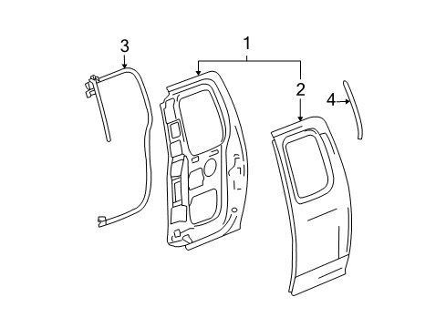 2005 GMC Canyon Rear Door, Body Diagram 2 - Thumbnail