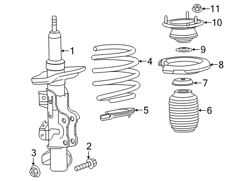 2016 Cadillac CTS Struts & Components - Front Diagram 4 - Thumbnail