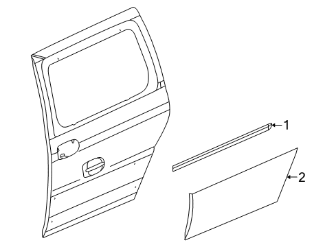 2007 Saturn Relay Molding Assembly, Rear Side Door Lower (Grained) *Black Diagram for 15229844