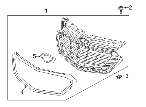 2021 Chevy Equinox Grille & Components Diagram