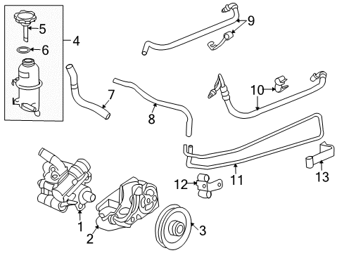 2007 Pontiac Solstice Reservoir Assembly, P/S Fluid Diagram for 15780065