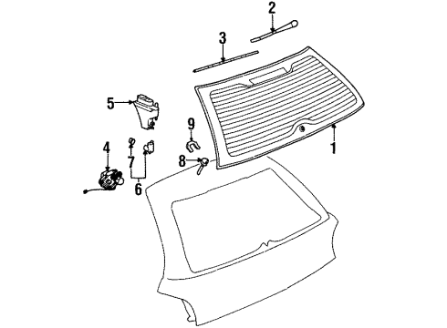 1998 Saturn SW2 Front Wipers Diagram 1 - Thumbnail