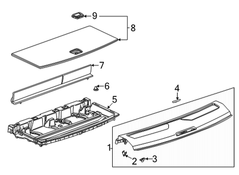 2021 Cadillac Escalade Interior Trim - Rear Body Diagram