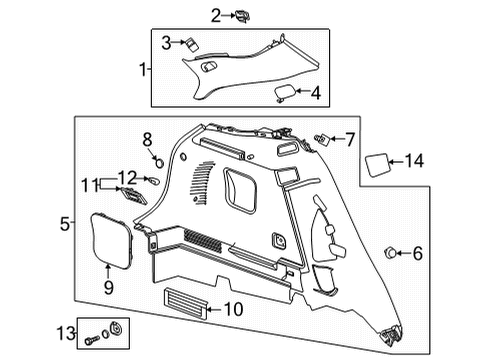 2024 Chevy Trailblazer PANEL ASM-QTR LWR RR TR *JET BLACK Diagram for 42815931