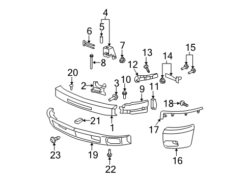 2007 Chevy Silverado 2500 HD Deflector Assembly, Front Air *Black Diagram for 15915505