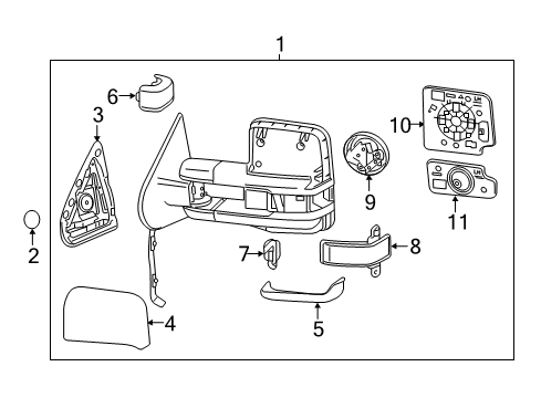 2018 Chevy Silverado 1500 Motor Assembly, Outside Rear View Mirror Diagram for 20862100