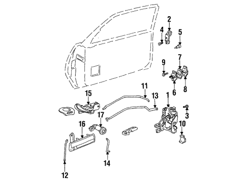 1996 Buick Skylark Cover, Front Side Door Inside Handle Opening *Teal Diagram for 22595934