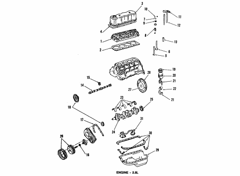 1989 GMC Safari Engine Parts & Mounts, Timing, Lubrication System Diagram 2 - Thumbnail