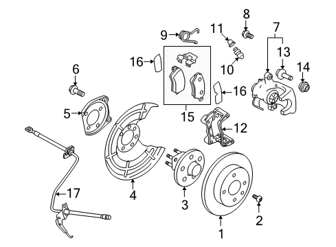 2008 Saturn Astra Plate,Rear Brake Backing Diagram for 13173019