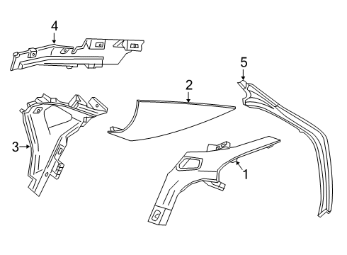 2020 Cadillac CT6 Molding Assembly, Body Side Rear Window Garnish *Black Diagram for 84235446