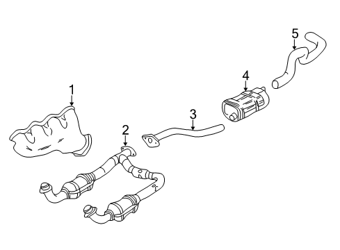 2004 Cadillac Escalade EXT Exhaust Components, Exhaust Manifold Diagram