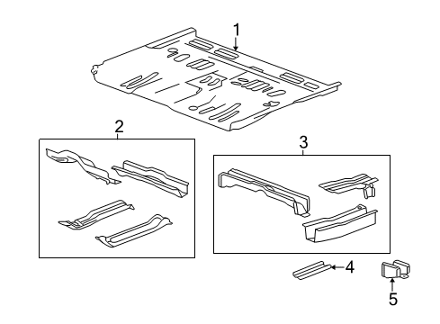 2012 Chevy Equinox Pillars, Rocker & Floor - Floor & Rails Diagram