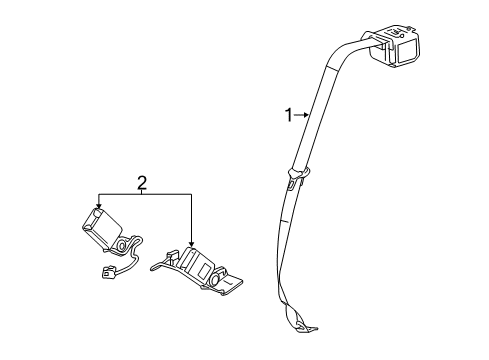 2016 Cadillac ELR Rear Seat Belts Diagram