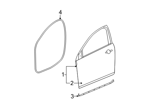 2012 Chevy Malibu Front Door, Body Diagram