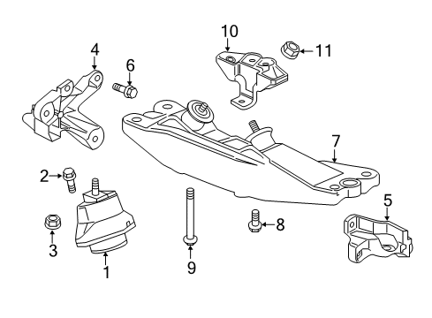 2019 Cadillac CTS Engine & Trans Mounting Diagram 5 - Thumbnail