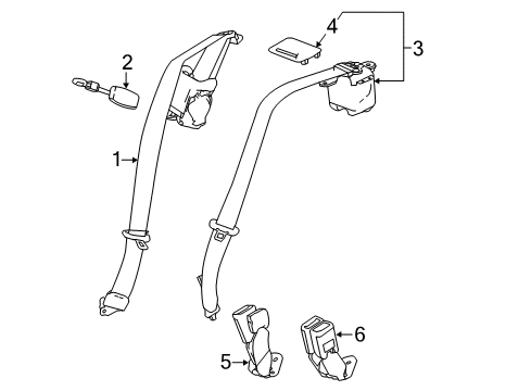 2017 Chevy Malibu Rear Seat Belt Kit (Retractor Side) *Dark Atmosph*Atmosphere Diagram for 19355961