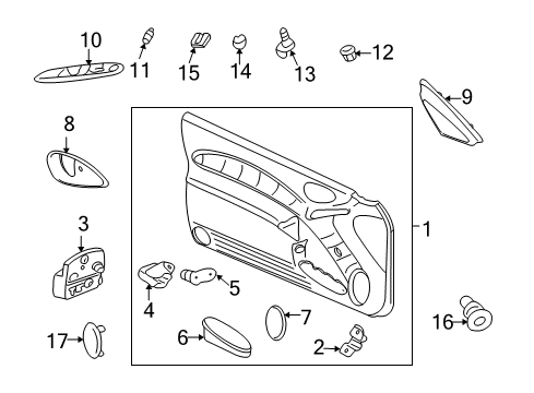 2002 Pontiac Grand Am Bezel, Front Side Door Inside Handle *Neutral Diagram for 22666506