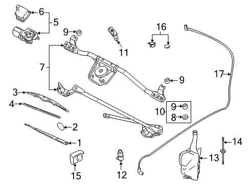 2000 Pontiac Grand Am Wiper & Washer Components, Body Diagram