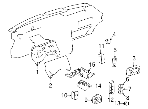 2004 Hummer H2 Switch Assembly, Automatic Transmission Tow/Haul Diagram for 15829439