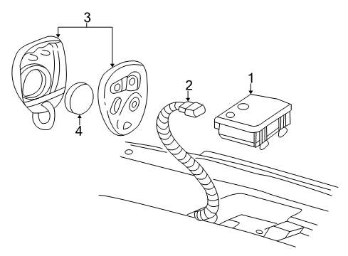 2001 Chevy Monte Carlo Receiver Assembly, Remote Control Door Lock Diagram for 15042969