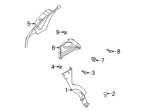 2005 Chevy Aveo Trim Asm,Rear Wheelhouse Front *Gray Diagram for 96413912