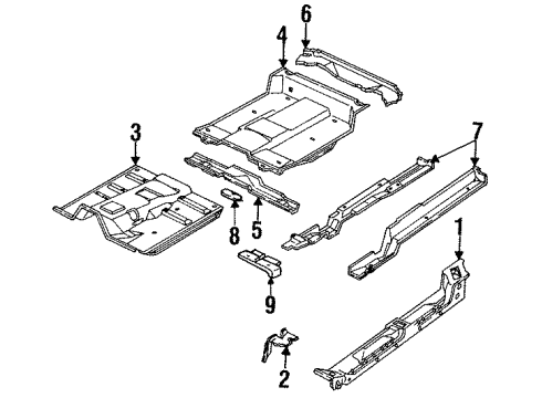 1999 Chevy C1500 Suburban PANEL, Floor And Toe Panel Diagram for 15740123