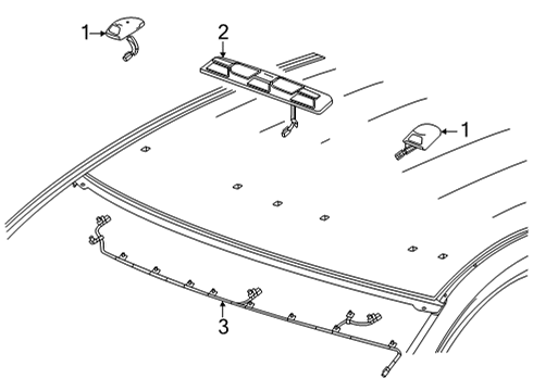 2023 Chevy Silverado 3500 HD Roof Lamps Diagram