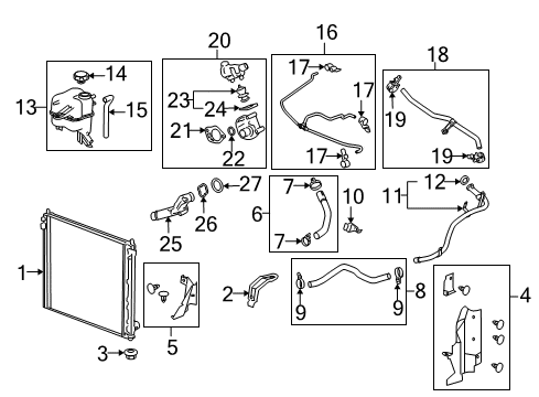 2010 Cadillac STS Radiator Assembly Diagram for 19130356