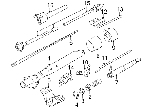 1994 GMC Sonoma Jacket,Steering Column Diagram for 26045270