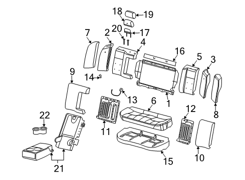 2005 Cadillac CTS Cover Asm,Rear Seat Cushion *Gray Diagram for 88995298