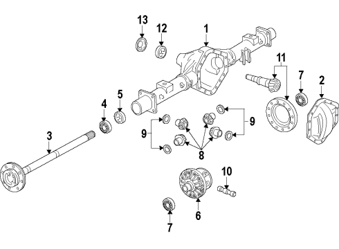 2010 GMC Sierra 1500 Rear Axle, Differential, Propeller Shaft Diagram 2 - Thumbnail