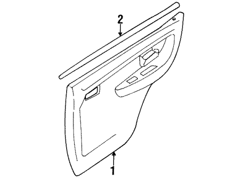 1998 Chevy Tracker SEALING STRIP, Side Door Window Glass Diagram for 30016228