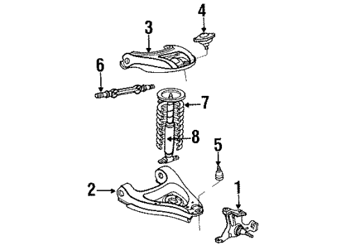 1988 Buick LeSabre Front Suspension, Control Arm Diagram 1 - Thumbnail