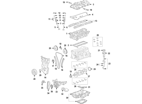 2019 Chevy Cruze Engine Assembly, Gasoline (Serv) Diagram for 12694451