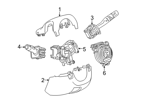 2018 Buick LaCrosse Shroud, Switches & Levers Diagram