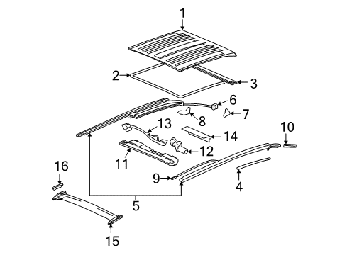 2005 GMC Envoy XUV Convertible Top Diagram 2 - Thumbnail