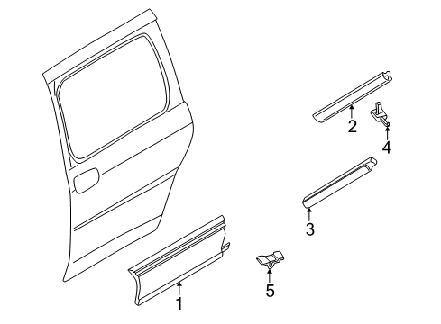 2005 Pontiac Montana Exterior Trim - Side Loading Door Diagram 1 - Thumbnail