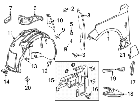 2023 Cadillac CT5 Deflector, Front Bpr Fascia Otr Air Diagram for 84490400