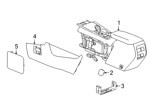 2022 Cadillac XT4 Console Assembly, F/Flr *Black Diagram for 84659017