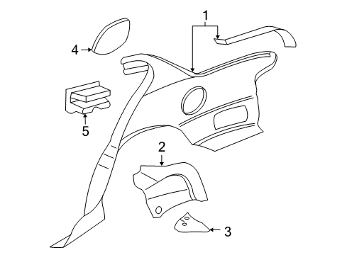 1999 Pontiac Grand Am Quarter Panel & Components Diagram