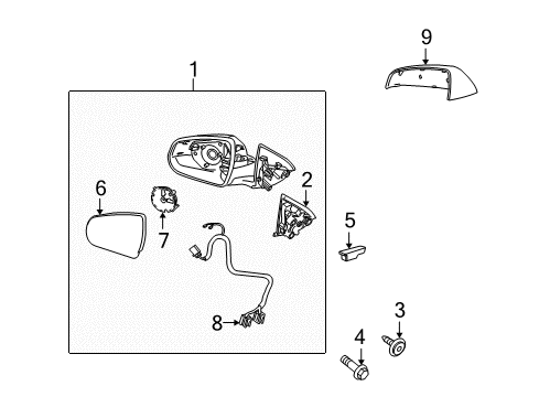 2014 Cadillac SRX Housing Assembly, Outside Rear View Mirror *Black Diagram for 22847418