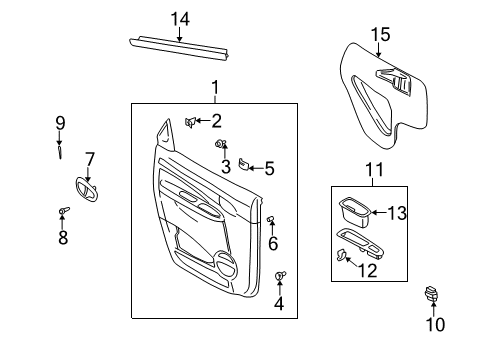 2004 Buick Rendezvous Panel Assembly, Rear Side Door Trim *Neutral L Diagram for 10328045