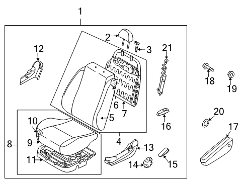 2008 Chevy Aveo Cover,Front Seat Adjuster Finish *Beige Diagram for 96465952