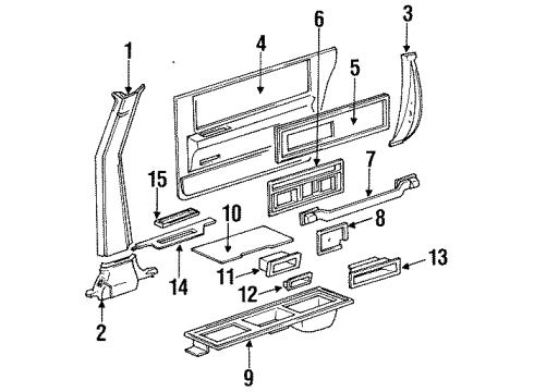 1991 Cadillac Seville Pillar & Door Trim Diagram