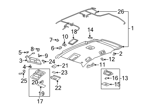 2009 Saturn Vue Interior Trim - Roof Diagram